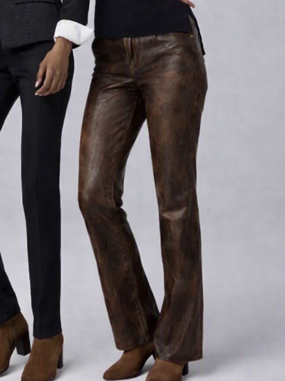 Carlisle Genuine Leather Jeans with Textured Distressed Finish - NWT